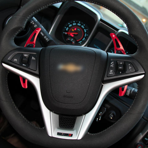 Red Aluminum Steering Wheel Paddle Shifter Extension For Chevy Camaro 2012-2015