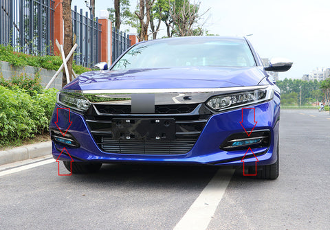 Carbon Fiber Pattern Front Fog Light Lamp Cover Molding Trim fit for compatible with Honda Accord 2018 2019 2020, 2PCS