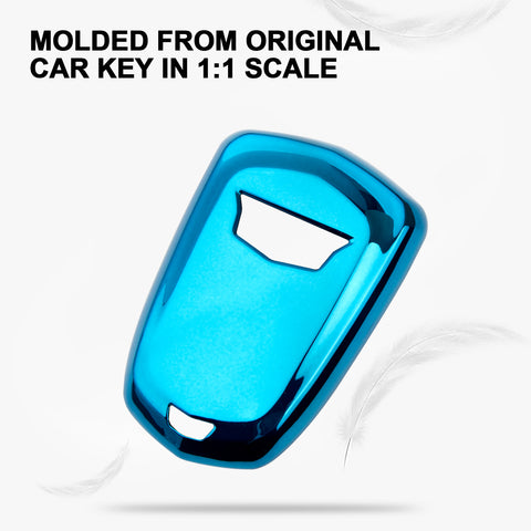 Blue TPU Remote Smart Keyless Key Cover Shell Case For Cadillac ATS CT6 XT5 Escalade