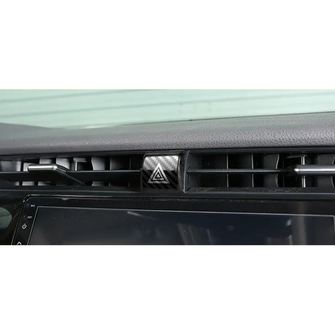 Carbon Fiber Style Stainless Emergency Light Switch Cover Trim For Toyota Camry 2018-2020