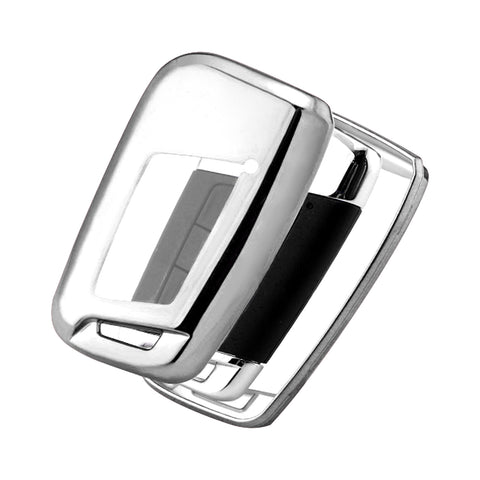 Silver TPU Full Seal Smart Key Holder Shell Case For VW Passat Jetta CC Golf 7