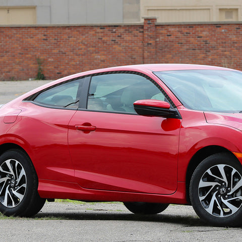 Carbon Fiber Style Side Door Window Strip Decals For Honda Civic Coupe 2016-2021