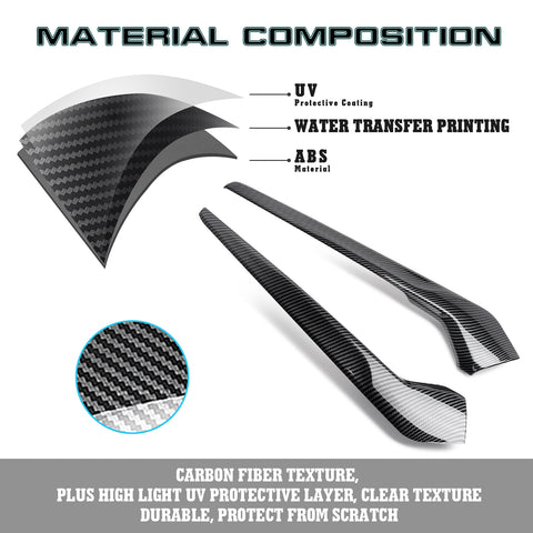 2pcs Carbon Fiber Pattern Gear Shift Both Side Cover Trim For Honda Civic 2022