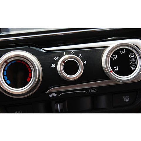 Alloy AC Climate Volume Knob Switch Control Ring Trim For Honda Fit Jazz 2014+