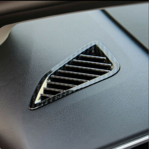 Carbon Fiber Texture Dashboard Front AC Air Outlet Trim For Toyota Corolla Cross