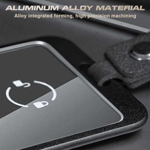 Black Aluminum w/Keychain Key Card Holder Protector For Tesla Model 3, Y, S, X