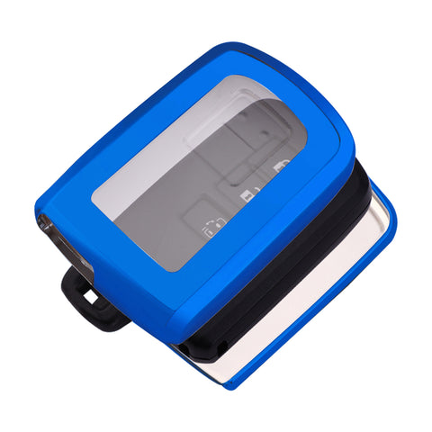 Blue TPU Full Seal Smart Key Fob Case For Toyota Camry Corolla Highlander Avalon