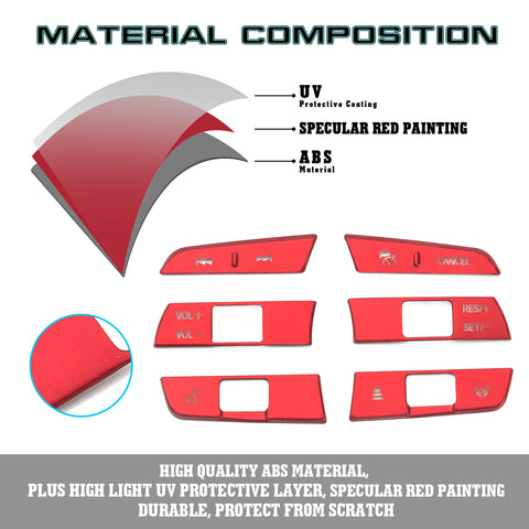 6x Red JDM Sporty Steering Wheel Button Cover Trim For Honda Civic 11th Gen 2022