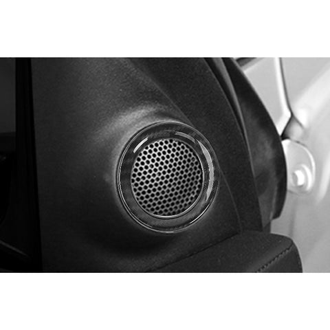 Carbon Fiber Style Door Stereo Speaker Ring Cover Trim Jeep Grand Cherokee 11-20