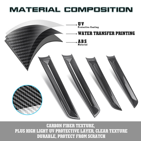 4x Carbon Fiber Pattern Side Door Strip Cover Trim For Honda Civic 11th Gen 2022