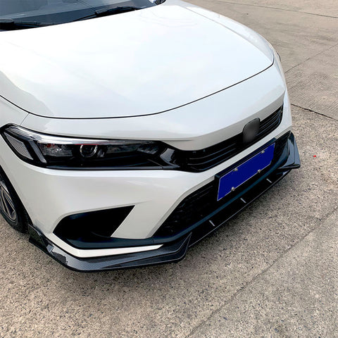 For Honda Civic 4Dr 2022+ Front Bumper Lip Spoiler Splitter Carbon Fiber Pattern