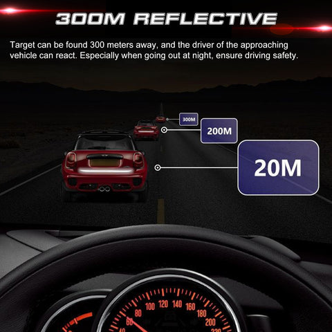 White Reflective Glow In The Dark Car Rear Bumper Warning Decal Strips Universal