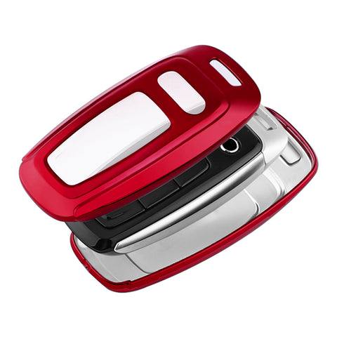 Red Soft TPU Full Protect Remote Key Fob Cover For Audi A6 C6 C5 A3 A4 B6 B7 B9