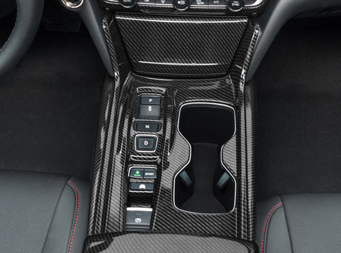 Carbon Fiber Texture Center Gear Shift Armrest Box Panel Trim For Accord 18-22