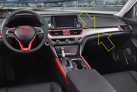 Silver Interior Front Central Console Dashboard Panel Strip Cover Decor Trim For Honda Accord 10th Gen 2018 2019 2020