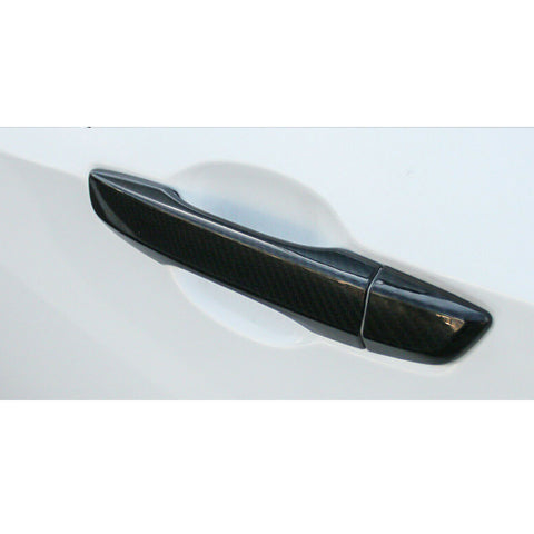 Carbon Fiber Style Door Handle + Door Edge Guard Trim For Honda Civic 9th 12-15