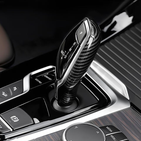 For BMW 3 4 5 7 Series X3 Carbon Fiber Black Gear Shift Knob Shell Cover Trim