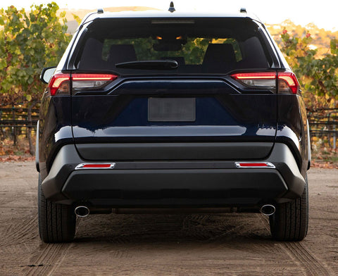 Rear Bumper Tail Reflector Fog Light Lamp Cover Trim ABS Chrome Auto Car Accessories 2PCS for Toyota RAV4 XA50 2019-2024