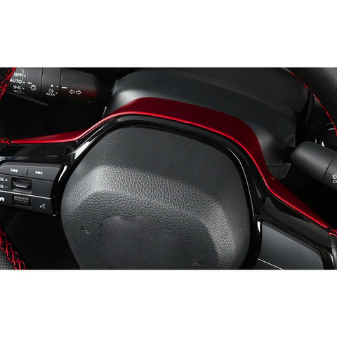 Sporty Red Steering Wheel Upper Overlay Cover For Honda Civic 11th Gen 2022-up