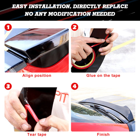 Gloss Black Rear Trunk Duckbill Spoiler Wing For Honda Civic Hatchback 2017-2021