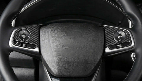 For Honda CR-V LX 2017-2021 Carbon Fiber Steering Wheel Button Cover Trim ABS