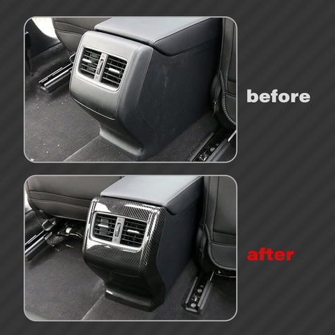 Carbon Fiber Texture AC Air Vent Outlet Rear Center Cover Trim For Honda Accord 2018 2019 2020 10th Generation