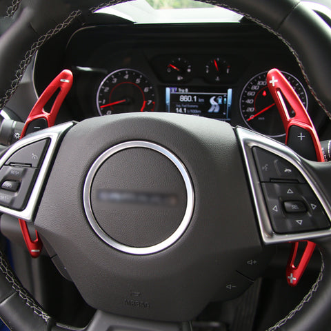 Red Alloy Steering Wheel Extension Paddle Shifter For Chevrolet Corvette Camaro
