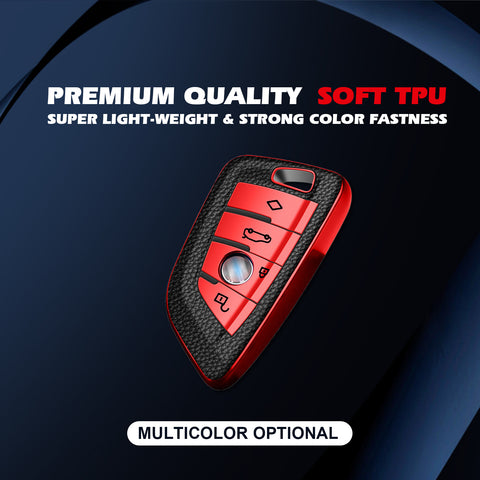 Red Remote Key Fob Case Shell Cover For BMW X1 X3 X5 X6 X7 5 7 Series G30 G31