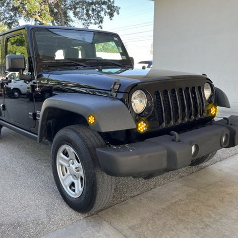 LED Turn Signal + Side Marker Fender Lights Smoked Lens For Jeep Wrangler JK