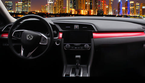 Red Interior Center Console Dashboard Stripe Cover Trim for 10th Gen Honda Civic 2016 2017 2018 2019 2020