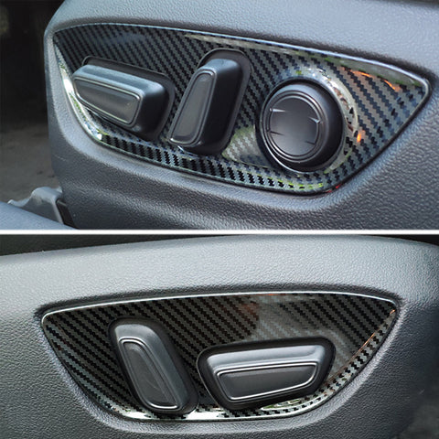 Carbon Fiber Texture Stainless Steel Seat Handle Panel Cover For Toyota Camry 2018-2024