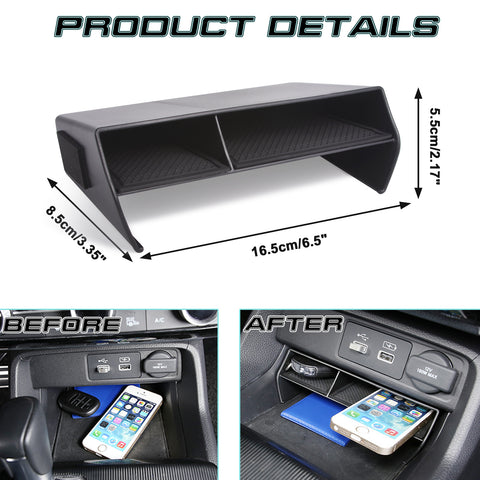 Interior 2-Layer Center Storage Box Holder Pocket Tray For Honda Civic 11th Gen