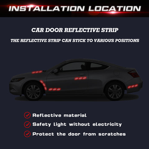 3D Red Carbon Fiber Look PVC Fender Bumper Hood Reflective Strip Stickers Universal