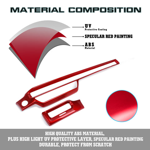 Red Sporty Race Style Center Air Vent Outlet Frame Trim For Civic 11th Gen 2022