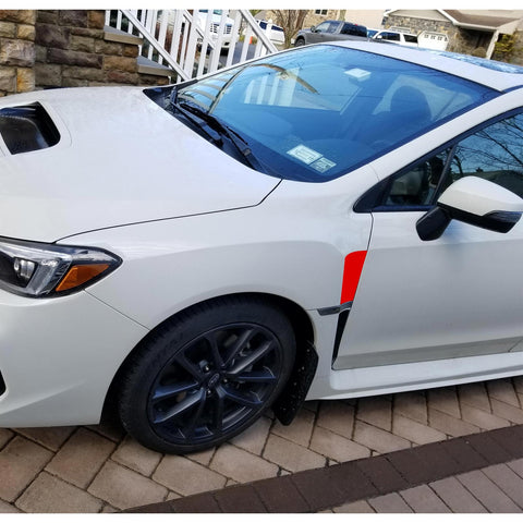 Red KK Vinyl Upper Fender Side Vent Film Stickers For Subaru WRX STI 2015-2021