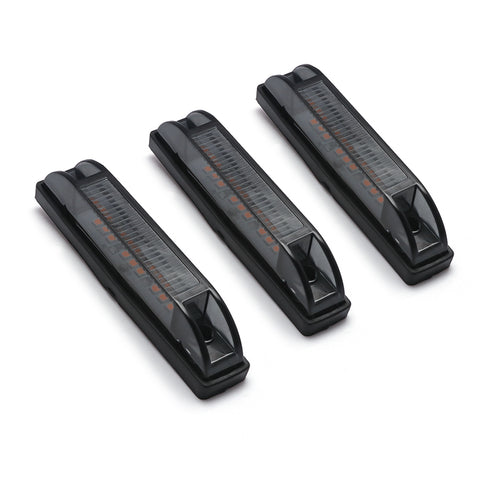 3x Smoked Lens Amber LED Front Center Grille Marker Running Light Package For Toyota Tundra 2014-2021 (With Wiring,Hardware)