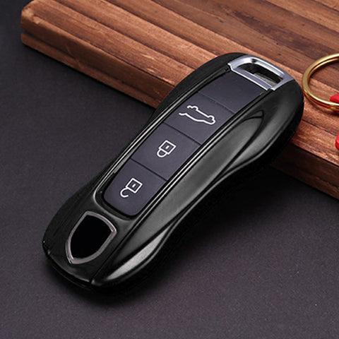 Gloss Black Shockproof Remote Key Fob Cover Holder For Panamera Cayenne 2018-up