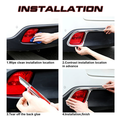 Chrome Rear Bumper Reflector Fog Lamp Cover Trim For Toyota Highlander 2014-2019