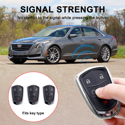 Sliver Soft TPU Remote Control Key Fob Cover For Cadillac ATS CT6 XT5 Escalade