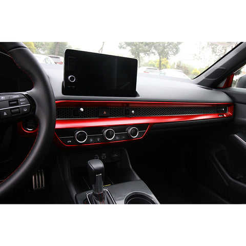 Red Sporty Race Style Center Air Vent Outlet Frame Trim For Civic 11th Gen 2022