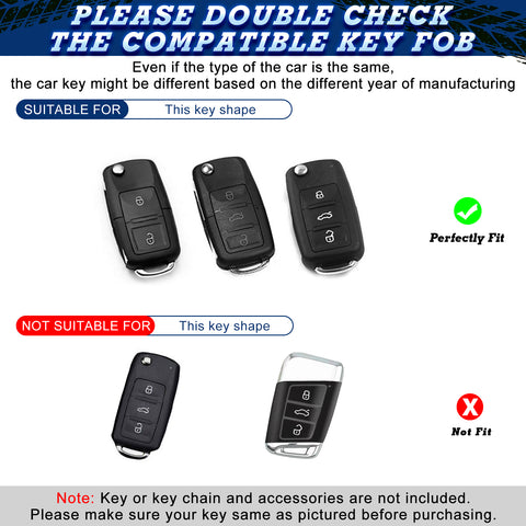 For Volkswagen Key Fob Cover, Flip Folding Remote Key Fob Case for VW Volkswagen Mk6 Bora Jetta GTI Passat Golf Tiguan Touareg Beetle, Silver