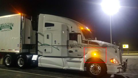 Clear Lens Chrome Amber LED Wheel Fender Side Marker Light Truck Signal Lamps For Kenworth T680 T700 T880 Peterbilt 567 Set-Back Axle models