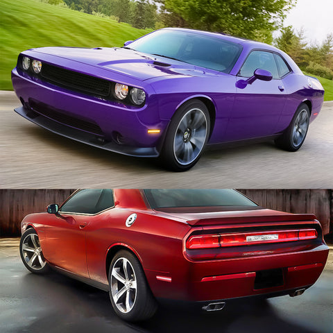 For Dodge Challenger 2008-2014 Smoked LED Front + Rear Side Bumper Marker Light