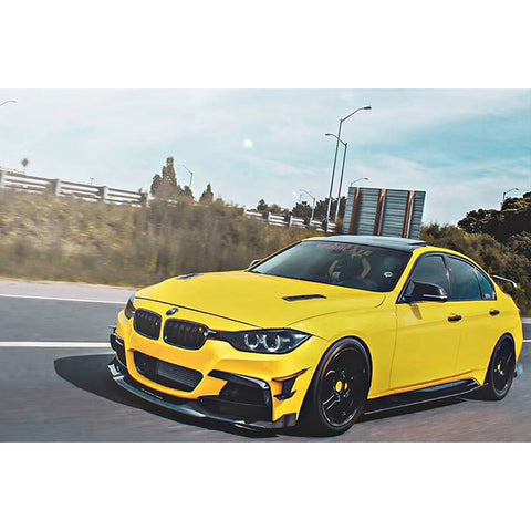 Exterior Front Bumper Lip Fin Splitter Spoiler Canard Winglet Diffuser Trim For BMW 3 Series F80 F82, Carbon Fiber Style