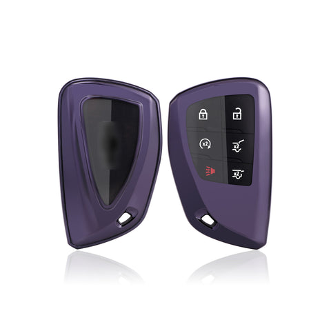 Purple Black TPU Full Protect Remote Key Fob Cover For Chevrolet Suburban 2021+