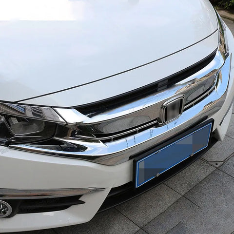 ABS Front Bumper Center Grille Lower Frame Cover Trim Honda Accord 2016 2017 2018 Chrome Silver
