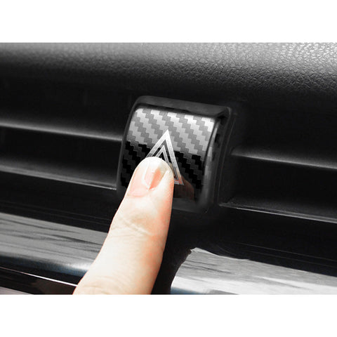 Carbon Fiber Style Stainless Emergency Light Switch Cover Trim For Toyota Camry 2018-2020