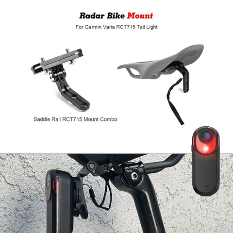 Bicycle Saddle Clamp Mount for Gopro Camera Garmin Varia RTL515 Rearview Radar