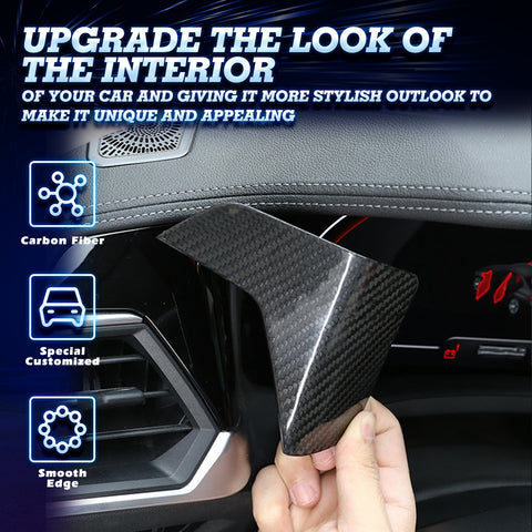 2X Interior Carbon Fiber Texture Dashboard Strip Trim For BMW G20 G21 2019-2021