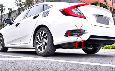 2pcs ABS Carbon Fiber Rear Fog Light Reflector Molding Trim For Honda Civic 2016 2017 2018 2019 2020 10th Sedan Decoration